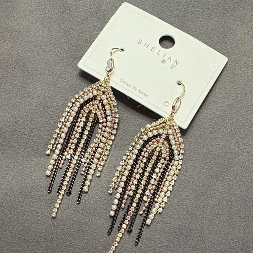 Brand New Gold and Black Dangle Earrings - Picture 4 of 4